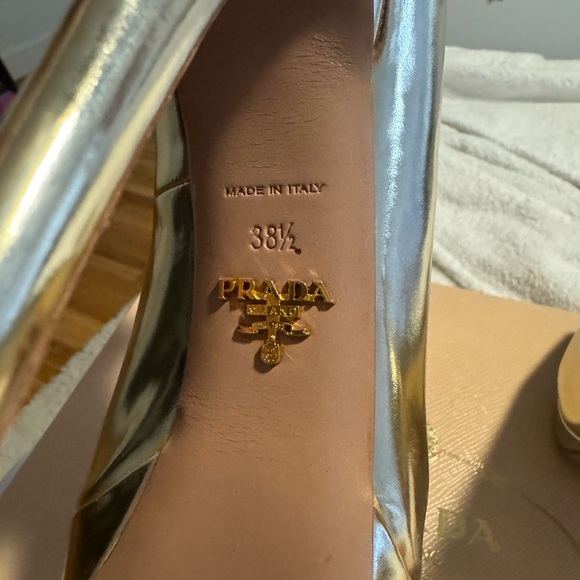 Prada Gold Metallic Platform Pumps - Picture 3 of 5